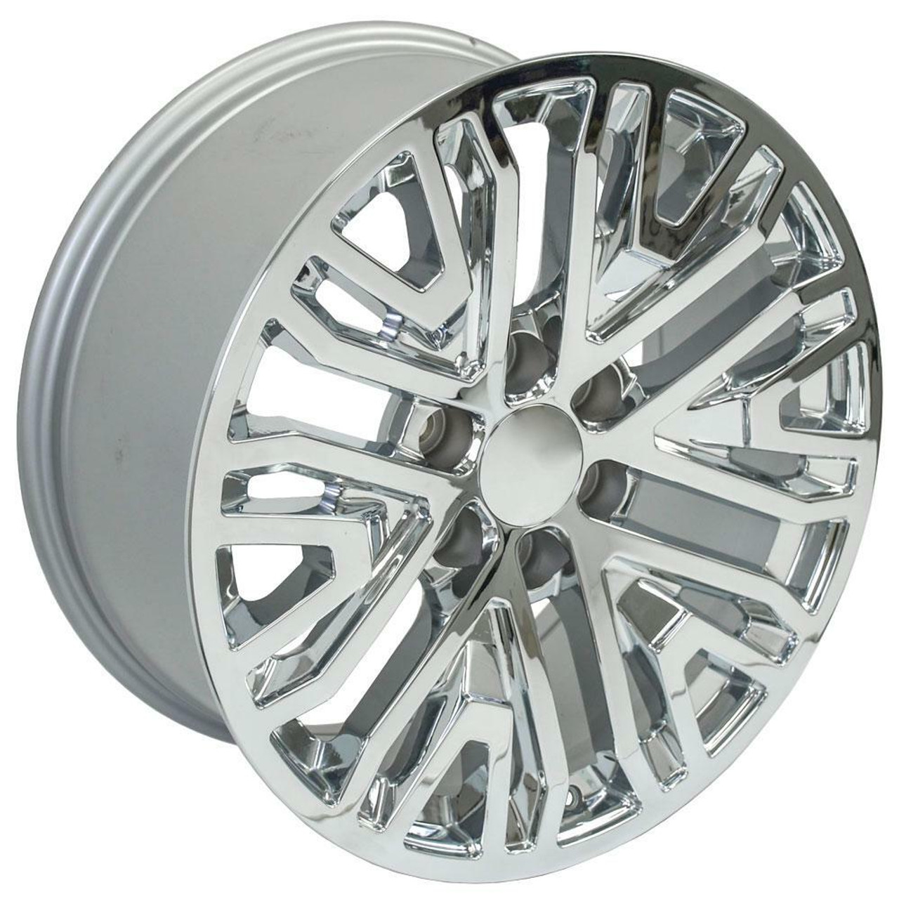 Set 4 22" OE Wheels CV37 Chrome 22x9 Wheels 6x5.5 Rims 28mm For Chevy GMC