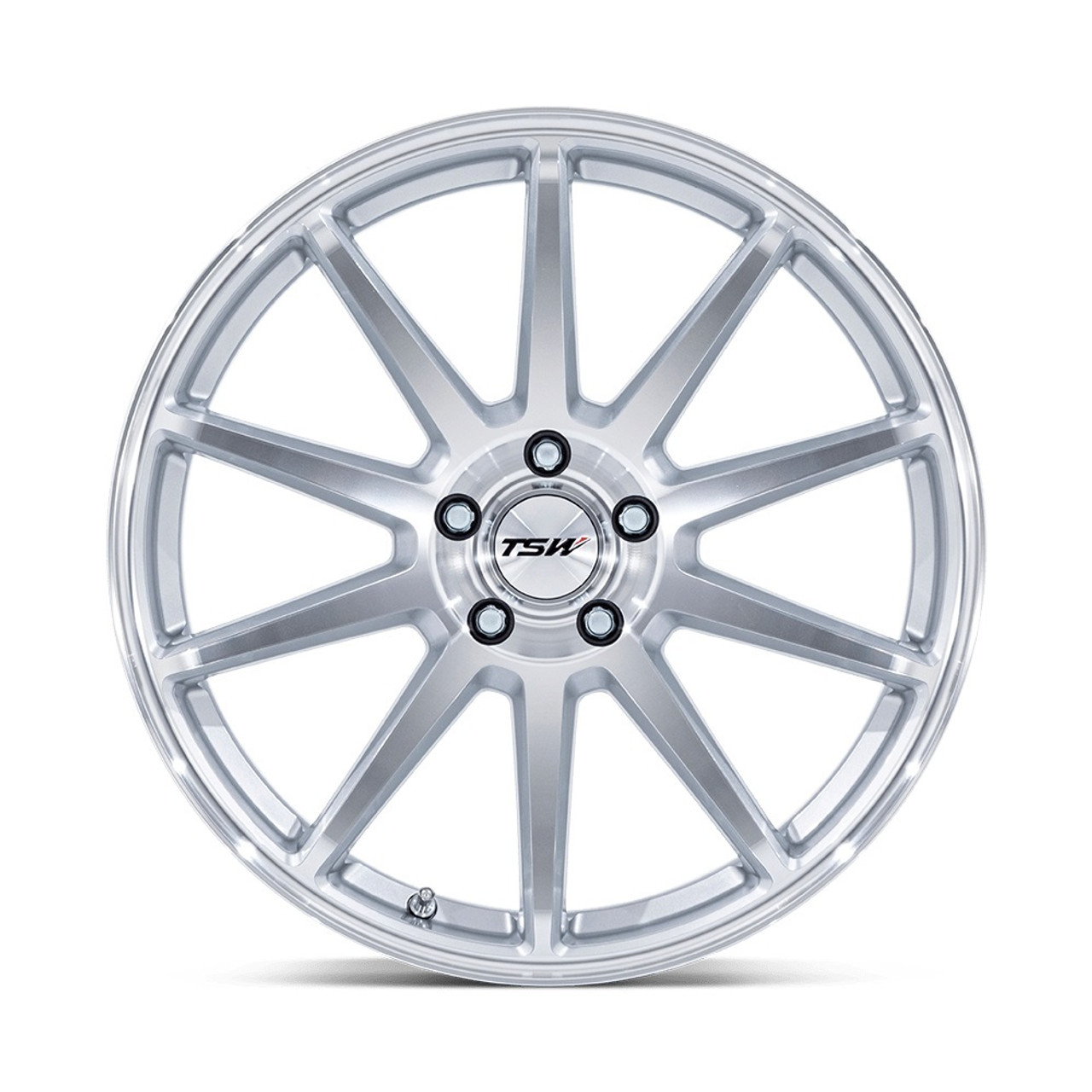 19" TSW TW004 Canard Gloss Silver Machined Face 19x9.5 Wheel 5x4.5 40mm Rim