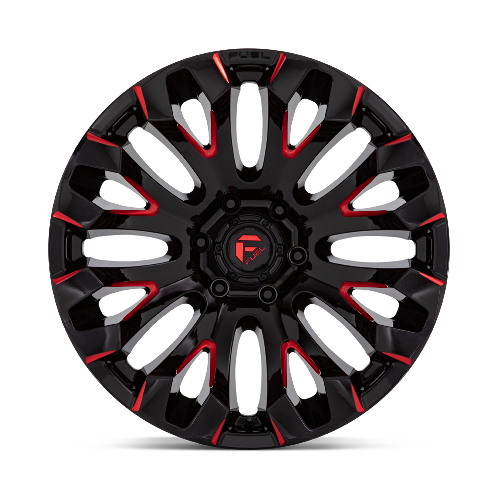 Fuel 1PC D829 Quake 20x10 5x5.0 Gloss Black Milled Red Tint Wheel 20" -18mm Rim