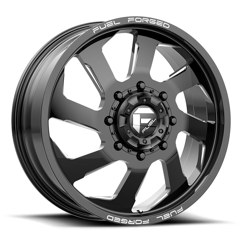 Fuel Mono DD39 FF39D 22x8.25 8x200 Gloss Black Milled Front Wheel 22" 105mm Rim