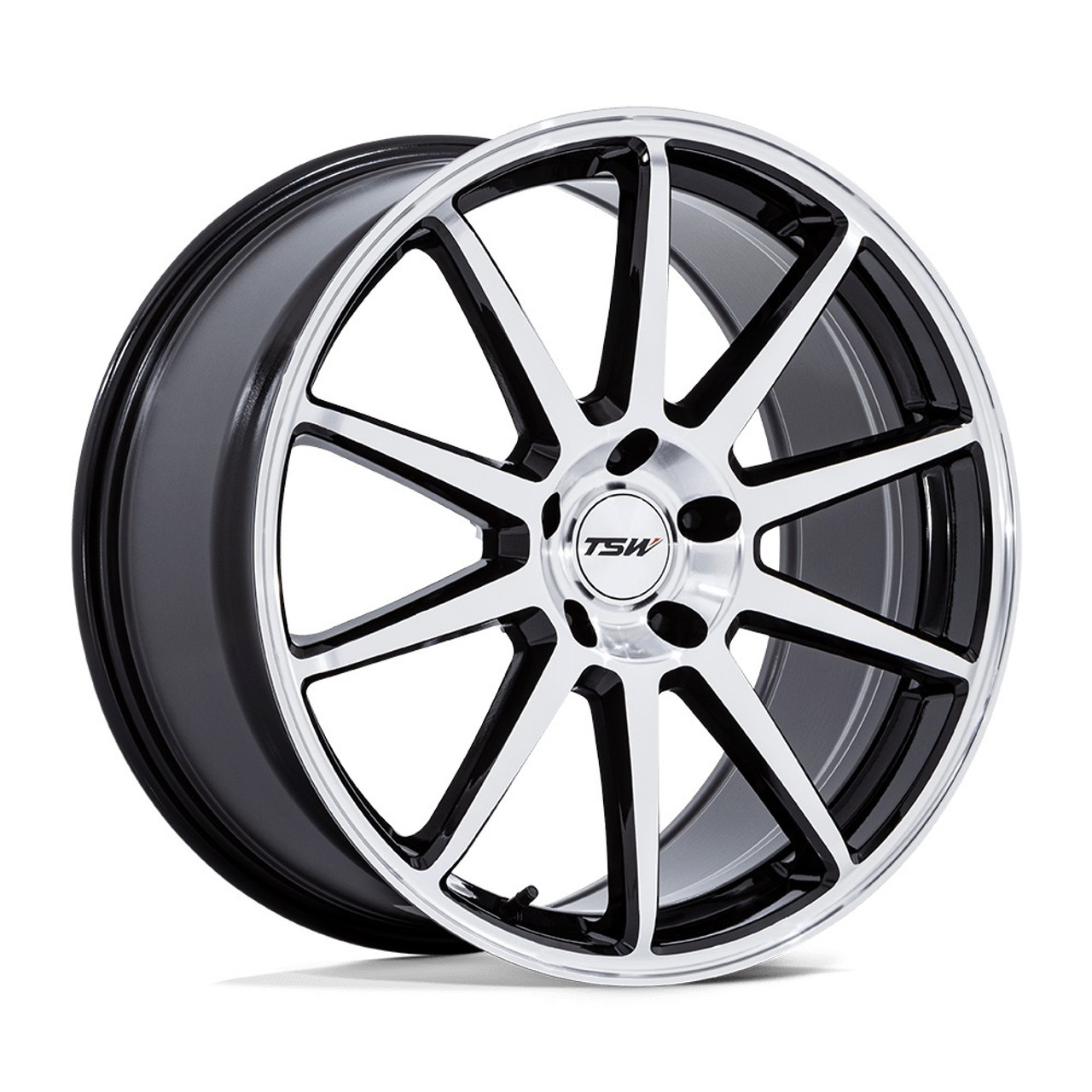 Set 4 19" TSW TW004 Canard Gloss Black Machined Face 19x10.5 Wheels 5x112 35mm