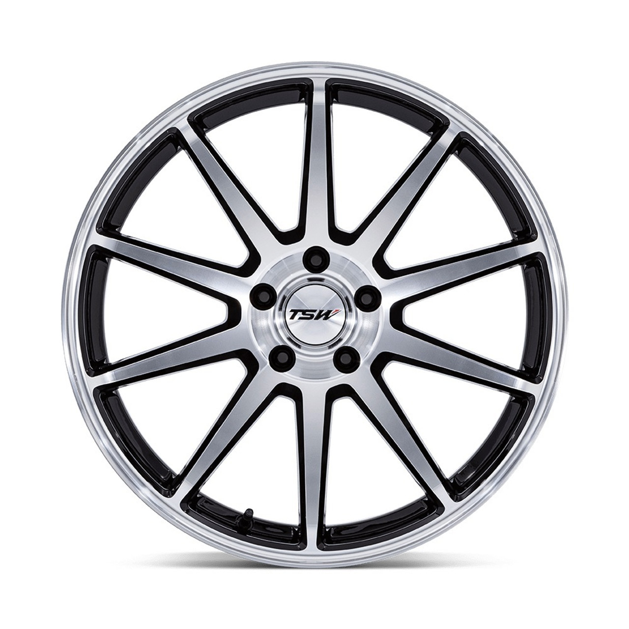 Set 4 19" TSW TW004 Canard Gloss Black Machined Face 19x10.5 Wheels 5x112 35mm