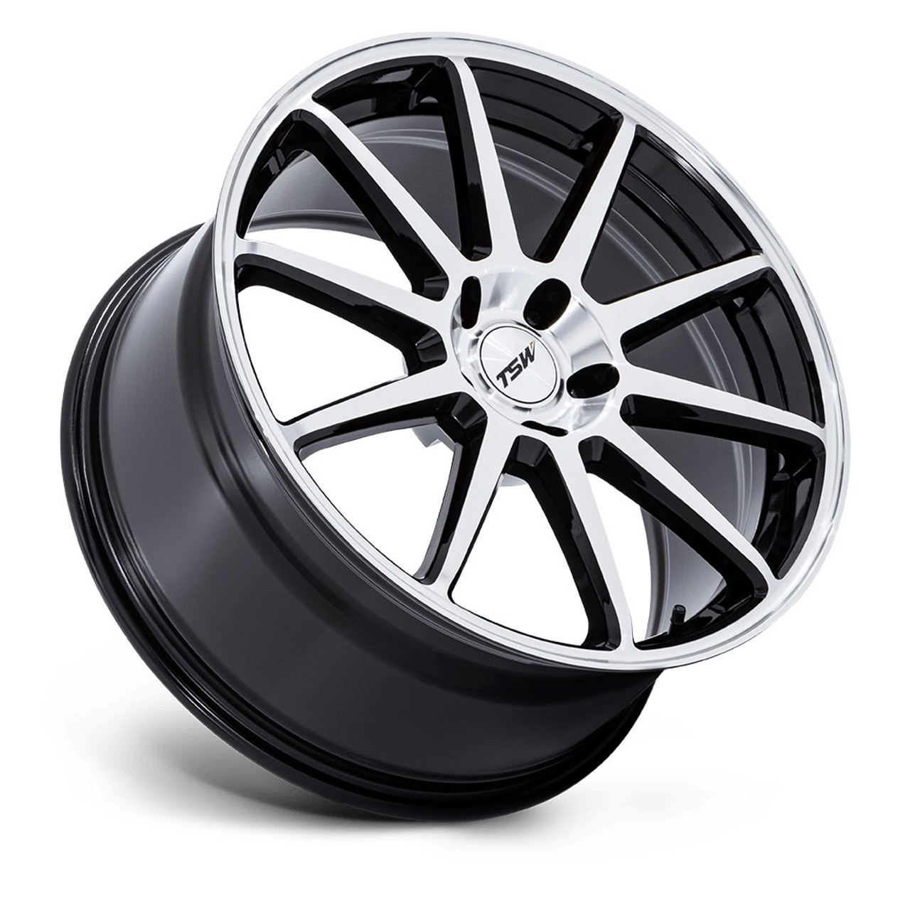 Set 4 19" TSW TW004 Canard Gloss Black Machined Face 19x10.5 Wheels 5x112 35mm