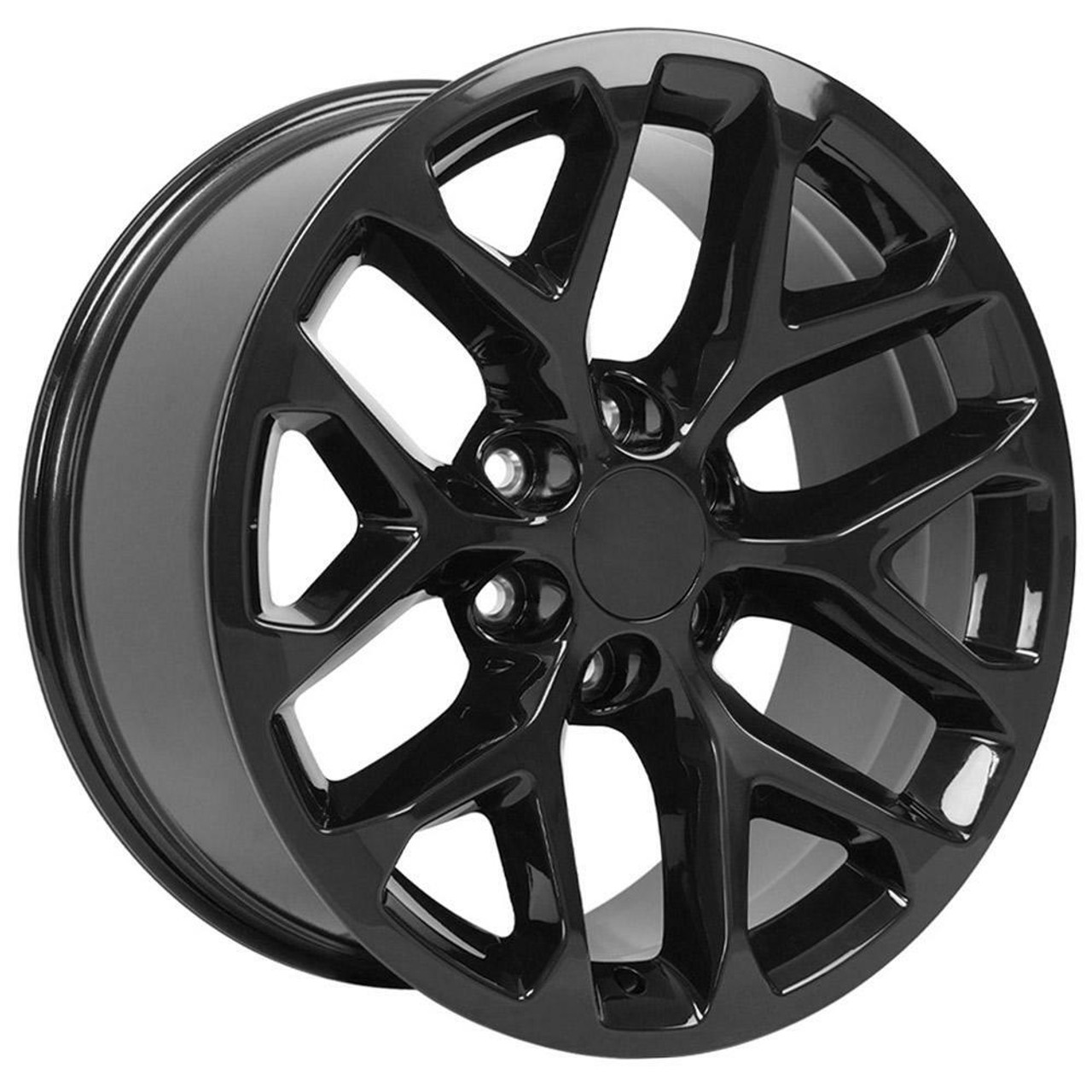 22" OE Wheels CV98B Gloss Black 22x9 Wheel 6x5.5 Rim 24mm For Chevy GMC