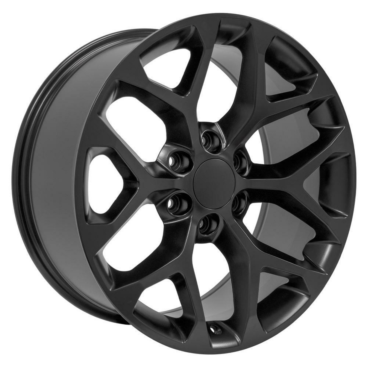 Set 4 22" OE Wheels CV98B Satin Black 22x9 Wheels 6x5.5 Rims 24mm For Chevy GMC