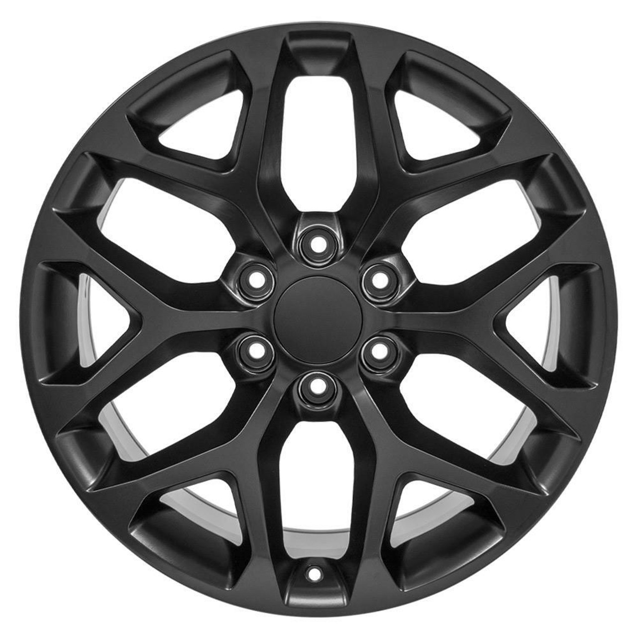 Set 4 22" OE Wheels CV98B Satin Black 22x9 Wheels 6x5.5 Rims 24mm For Chevy GMC