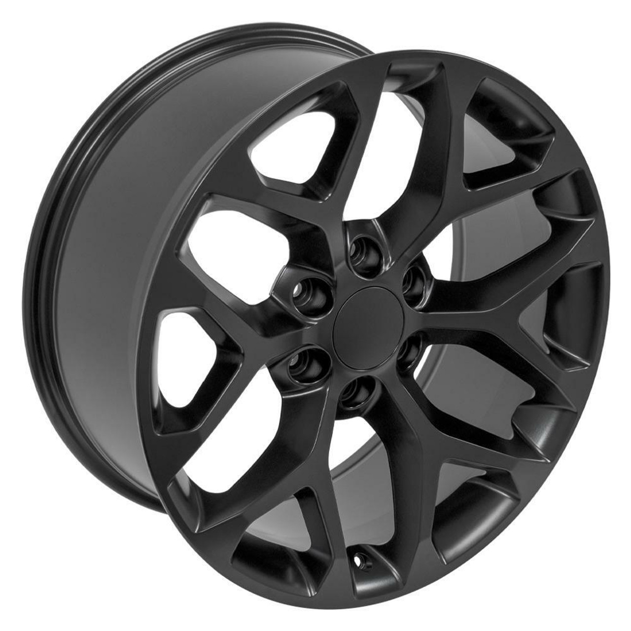 Set 4 22" OE Wheels CV98B Satin Black 22x9 Wheels 6x5.5 Rims 24mm For Chevy GMC