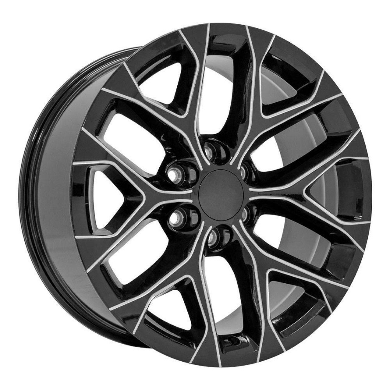 22" OE Wheels CV98B Black w/ Milled Edge 22x9 Wheel 6x5.5 Rim 24mm For Chevy GMC