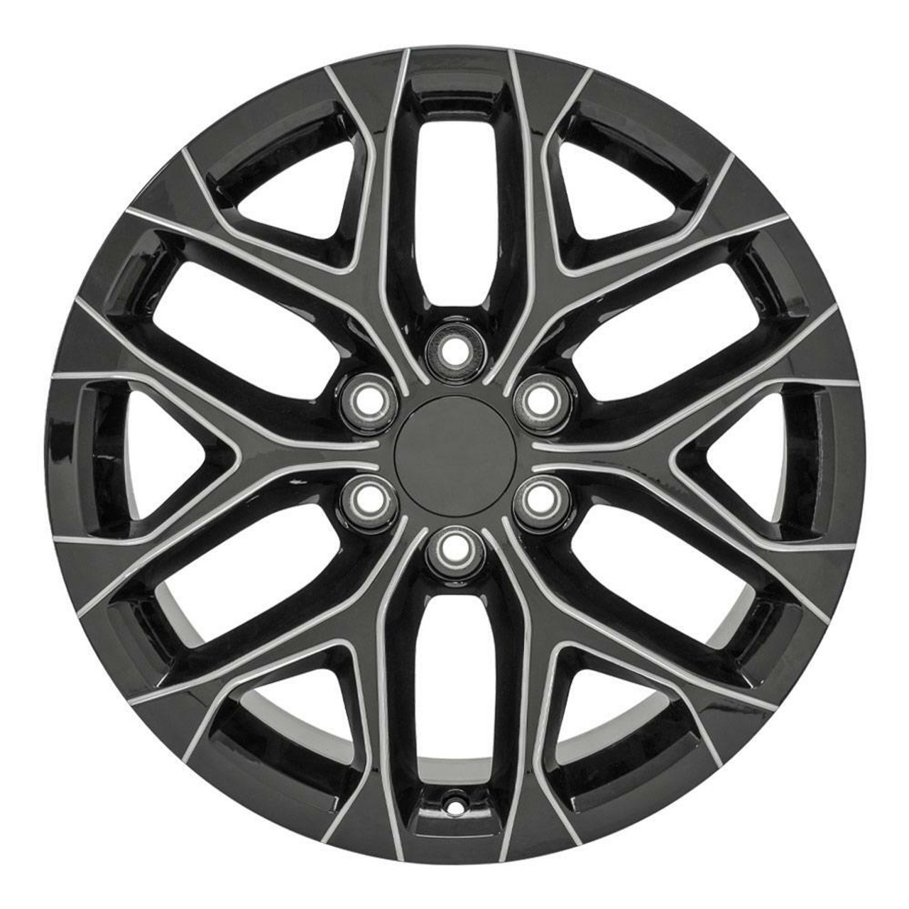 22" OE Wheels CV98B Black w/ Milled Edge 22x9 Wheel 6x5.5 Rim 24mm For Chevy GMC