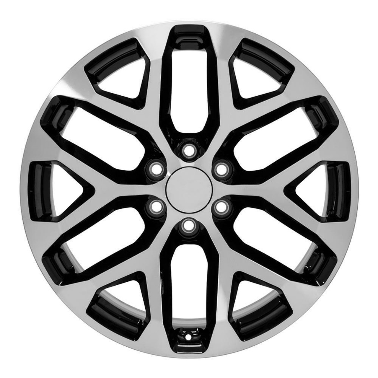 Set 4 22" OE Wheels CV98B Black Machined 22x9 Wheel 6x5.5 Rim 24mm For Chevy GMC