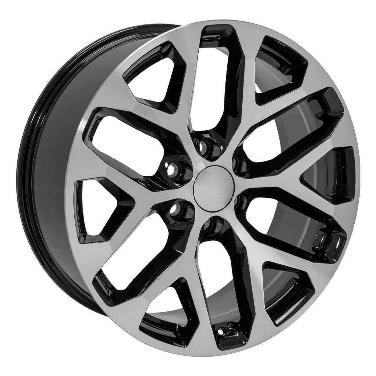 Set 4 22" OE Wheels CV98B Black Machined 22x9 Wheel 6x5.5 Rim 24mm For Chevy GMC