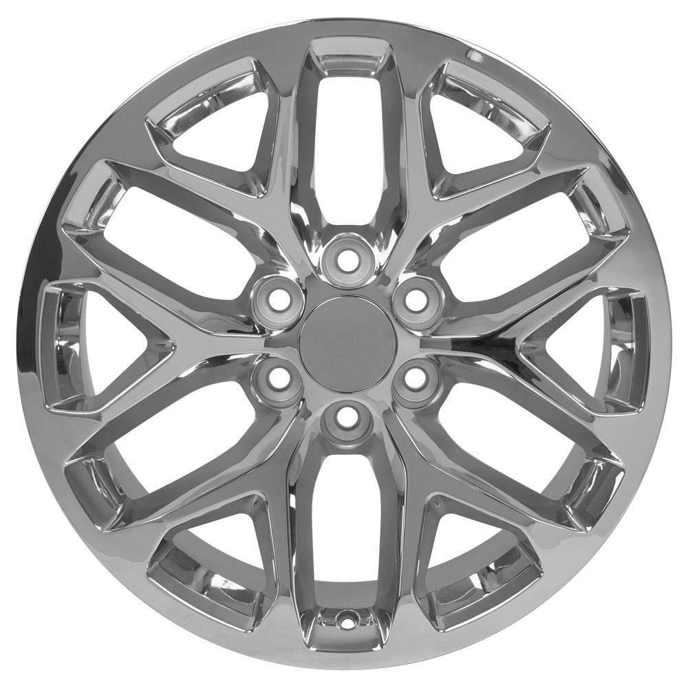 Set 4 24" OE Wheels CV98B Chrome 24x10 Wheels 6x5.5 Rims 24mm For Chevy GMC