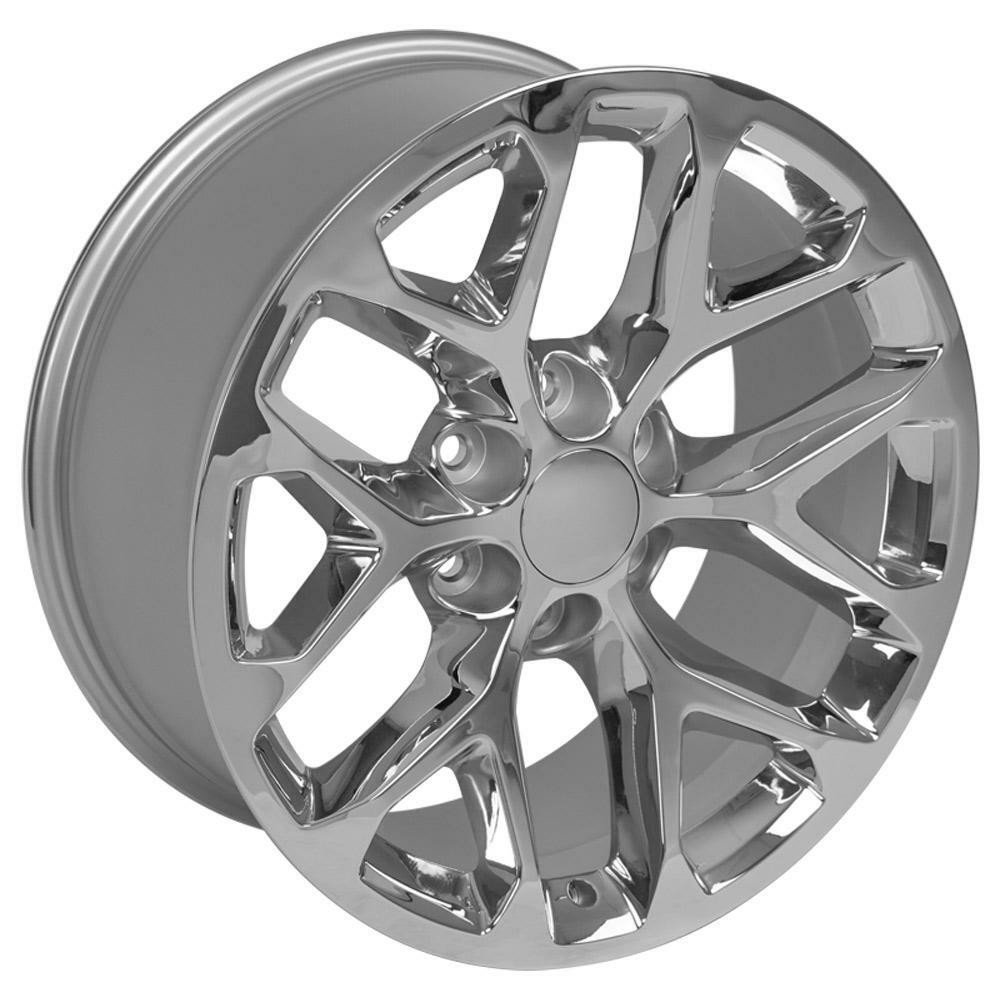 Set 4 24" OE Wheels CV98B Chrome 24x10 Wheels 6x5.5 Rims 24mm For Chevy GMC