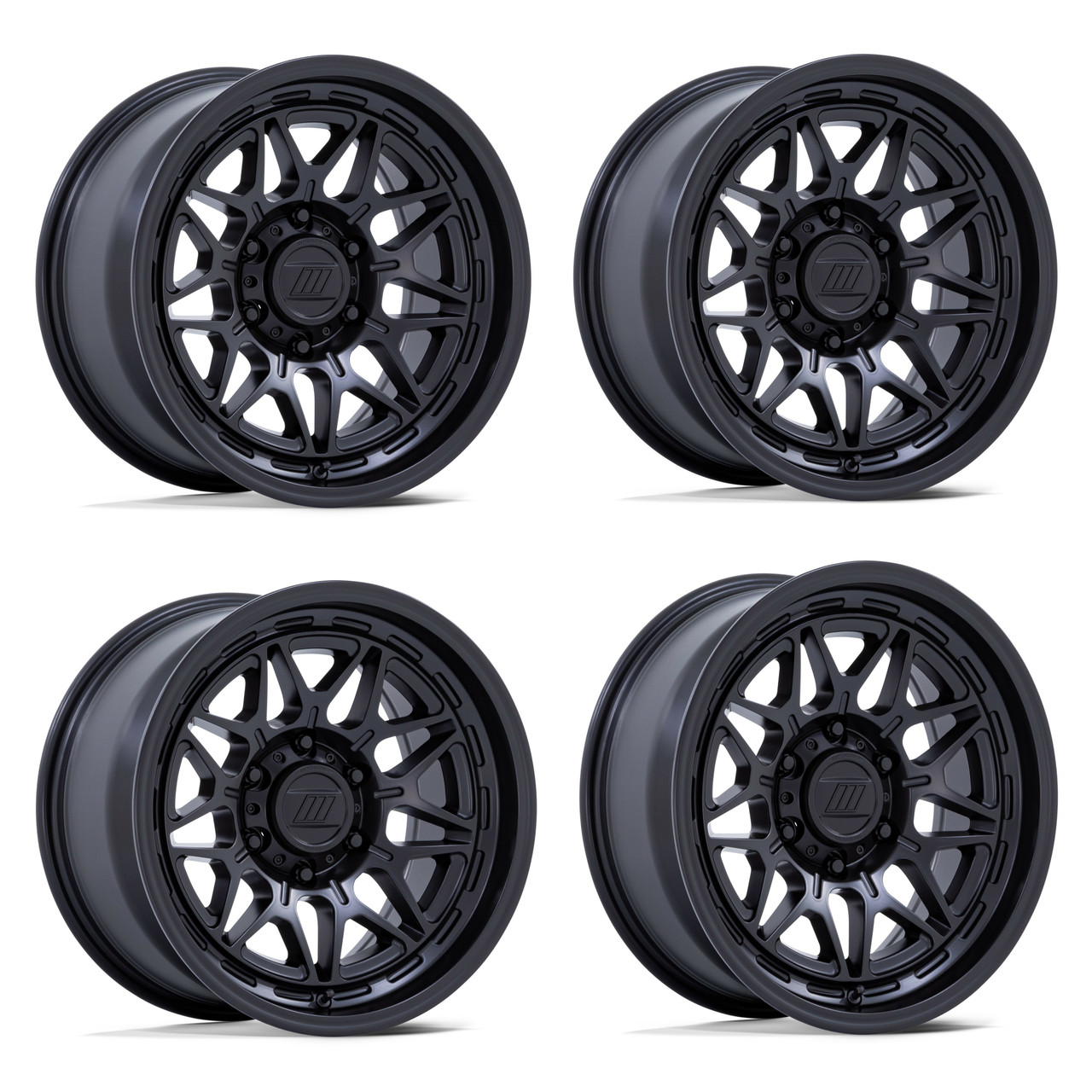 Set 4 17" Pro Comp Alloys PA202 Basecamp Matte Black 17x8.5 Wheels 5x5 0mm Rims