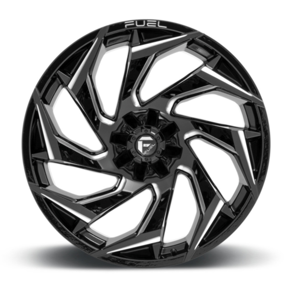 Fuel 1PC D753 Reaction 20x9 8x180 Gloss Black Milled Wheel 20" 1mm Rim