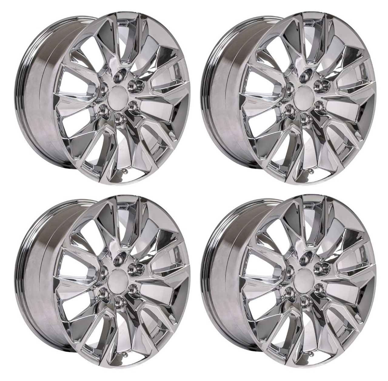 Set 4 20" OE Wheels CV32 Chrome 20x9 Wheels 6x5.5 Rims 28mm For Chevy GMC
