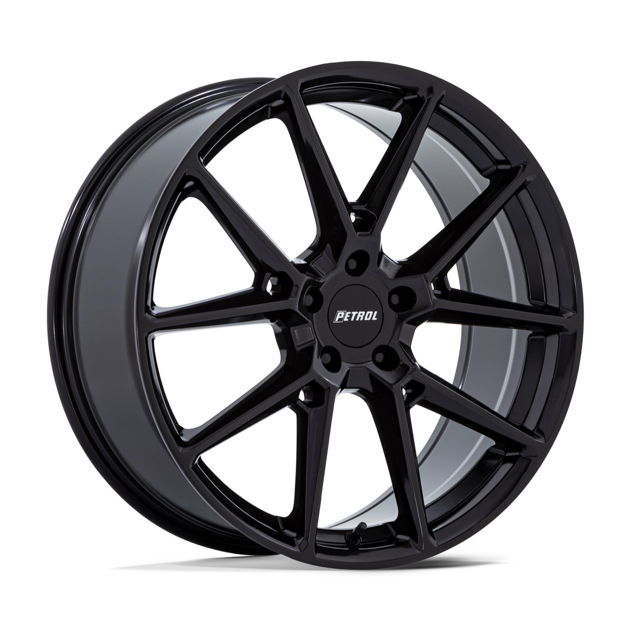 Set 4 20" Petrol PE002 P1E Gloss Black 20x8.5 Wheels 5x4.25 40mm Rims