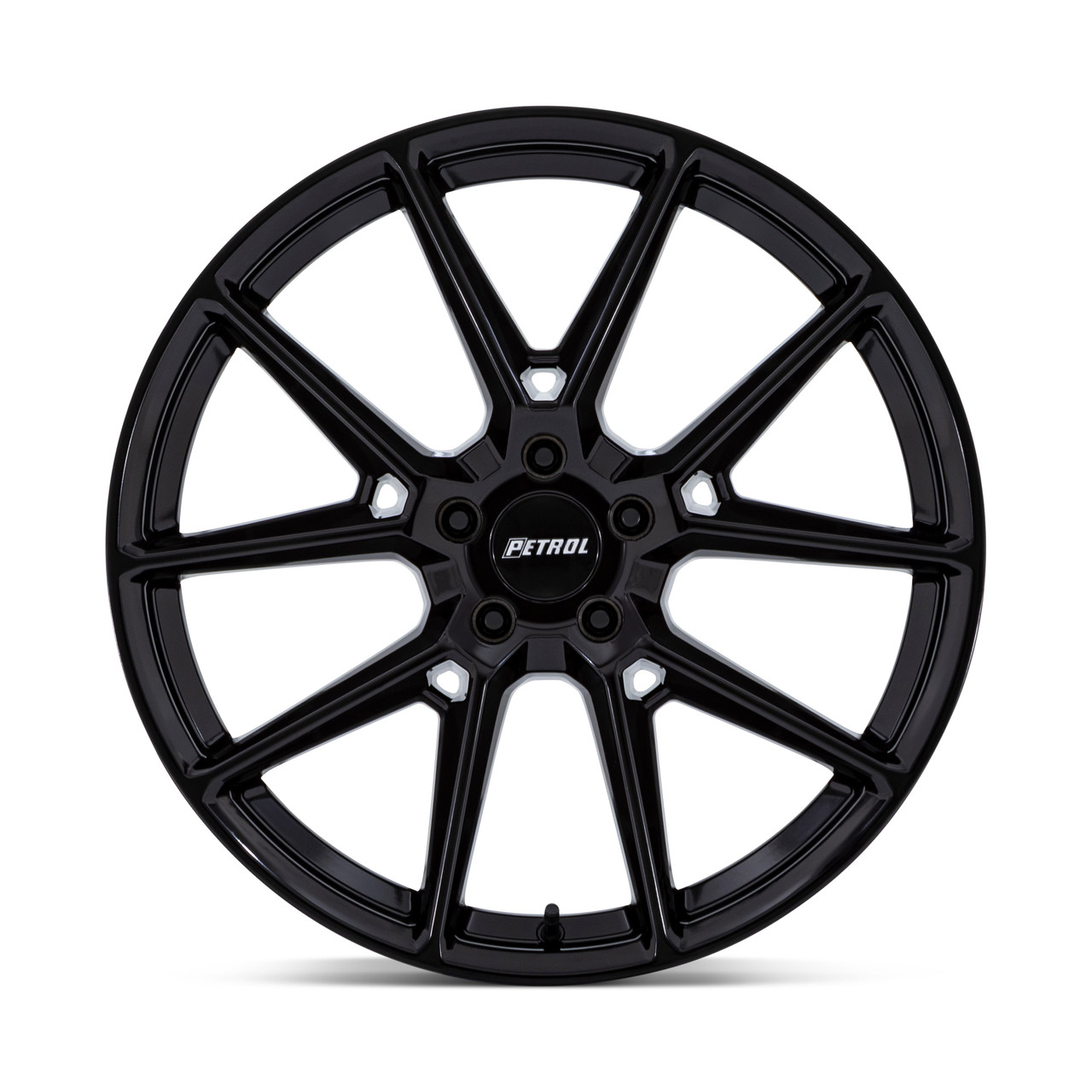 Set 4 17" Petrol PE002 P1E Gloss Black 17x8 Wheels 5x100 35mm Rims