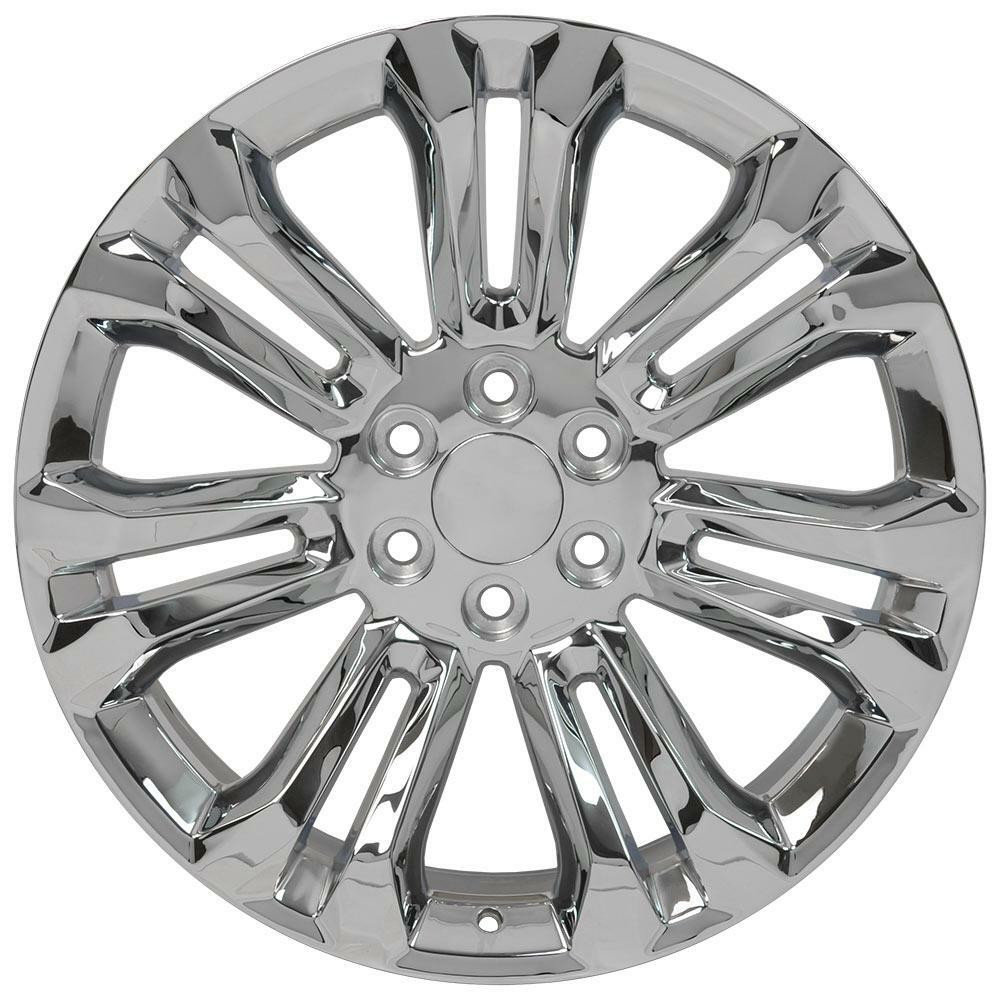 Set 4 22" OE Wheels CV43B Chrome 22x9 Wheels 6x5.5 Rims 24mm For Chevy GMC