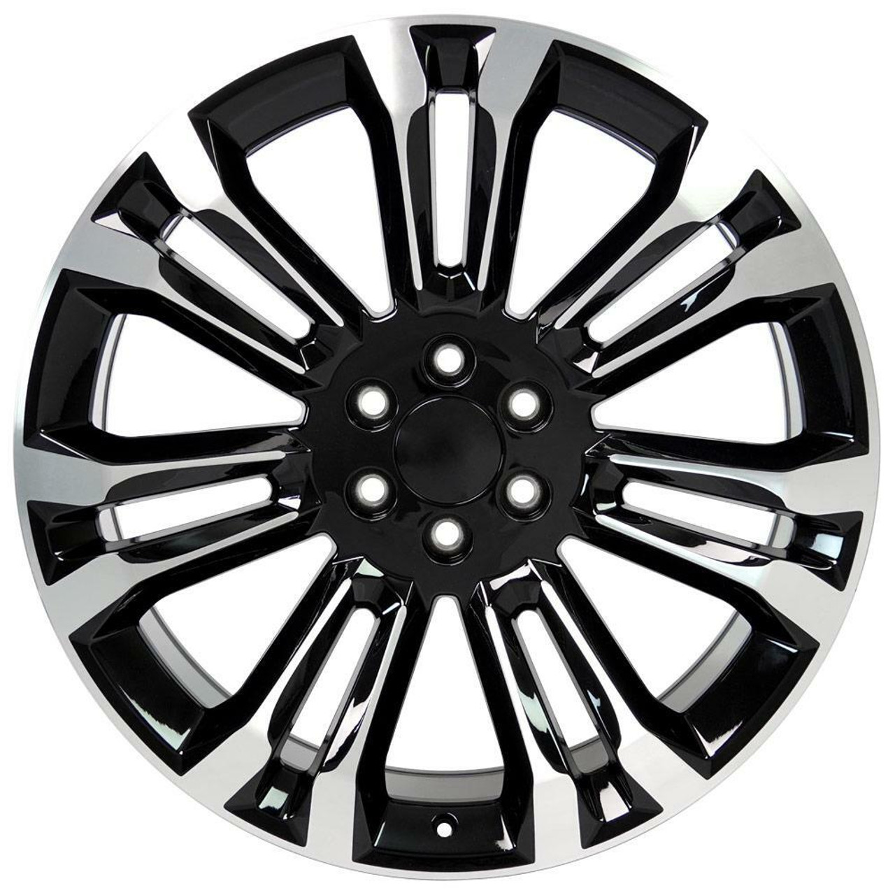 Set 4 24" OE Wheels CV43B Black Machined 24x10 Wheels 6x5.5 Rims 24mm For Chevy