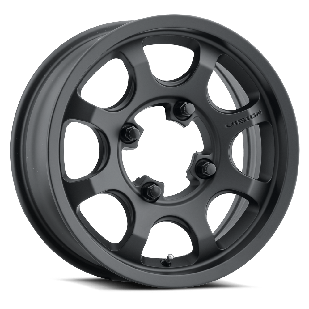 Set 4 15" Vision ATV 351 Flow Satin Black 15x10 Wheels 4x156 0mm Rims