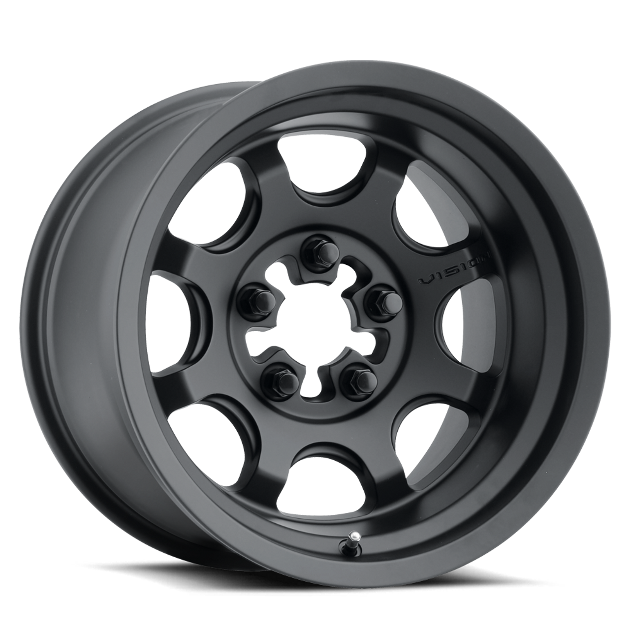Set 4 15" Vision ATV 351 Flow Satin Black 15x6 Wheels 5x4.5 25.6mm Rims