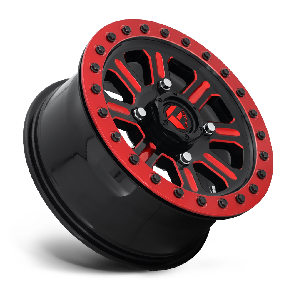Fuel UTV D911 Hardline Beadlock 15x7 4x156 Black Red Tinted Clear Wheel 15" 38mm