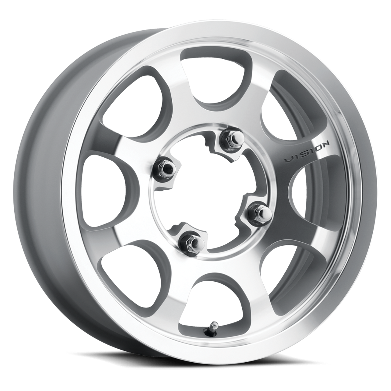Set 4 15" Vision ATV 351 Flow Machined 15x6 Wheels 4x156 25.6mm Rims