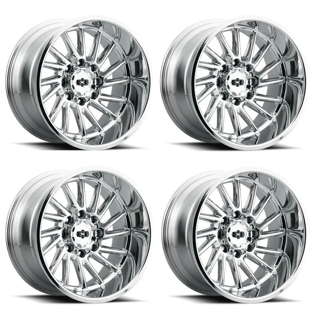 Set 4 20" Vision 306 Rapier Chrome 20x9 Wheels 8x6.5 (8x165.1) 12mm Rims