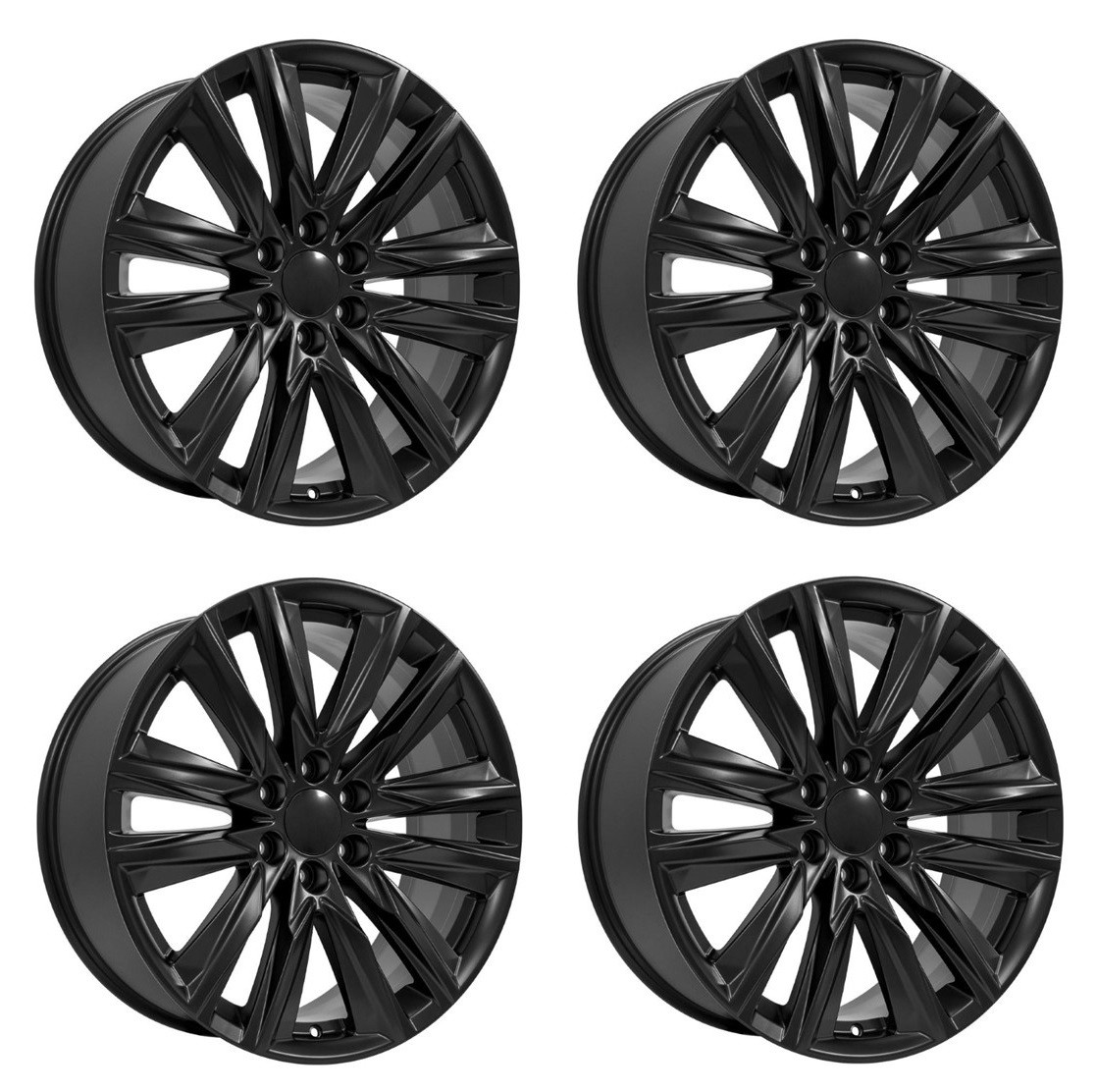 Set 4 20" OE Wheels CA91 Satin Black 20x9 Wheels 6x5.5 Rims 28mm For Chevy GMC
