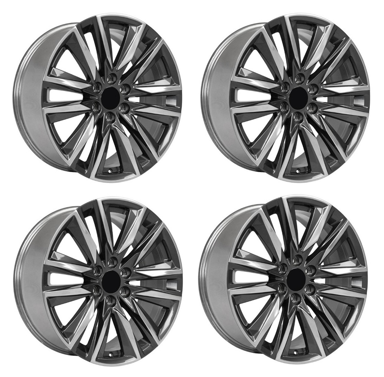 Set 4 20" OE Wheels CA91 Gunmetal with Polished Face 20x9 Wheels 6x5.5 Rims 28mm