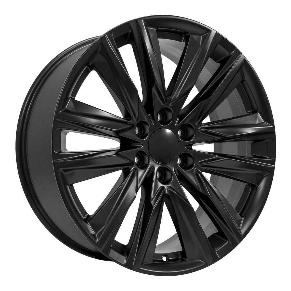 Set 4 22" OE Wheels CA91 Satin Black 22x9 Wheels 6x5.5 Rims 28mm For Chevy GMC