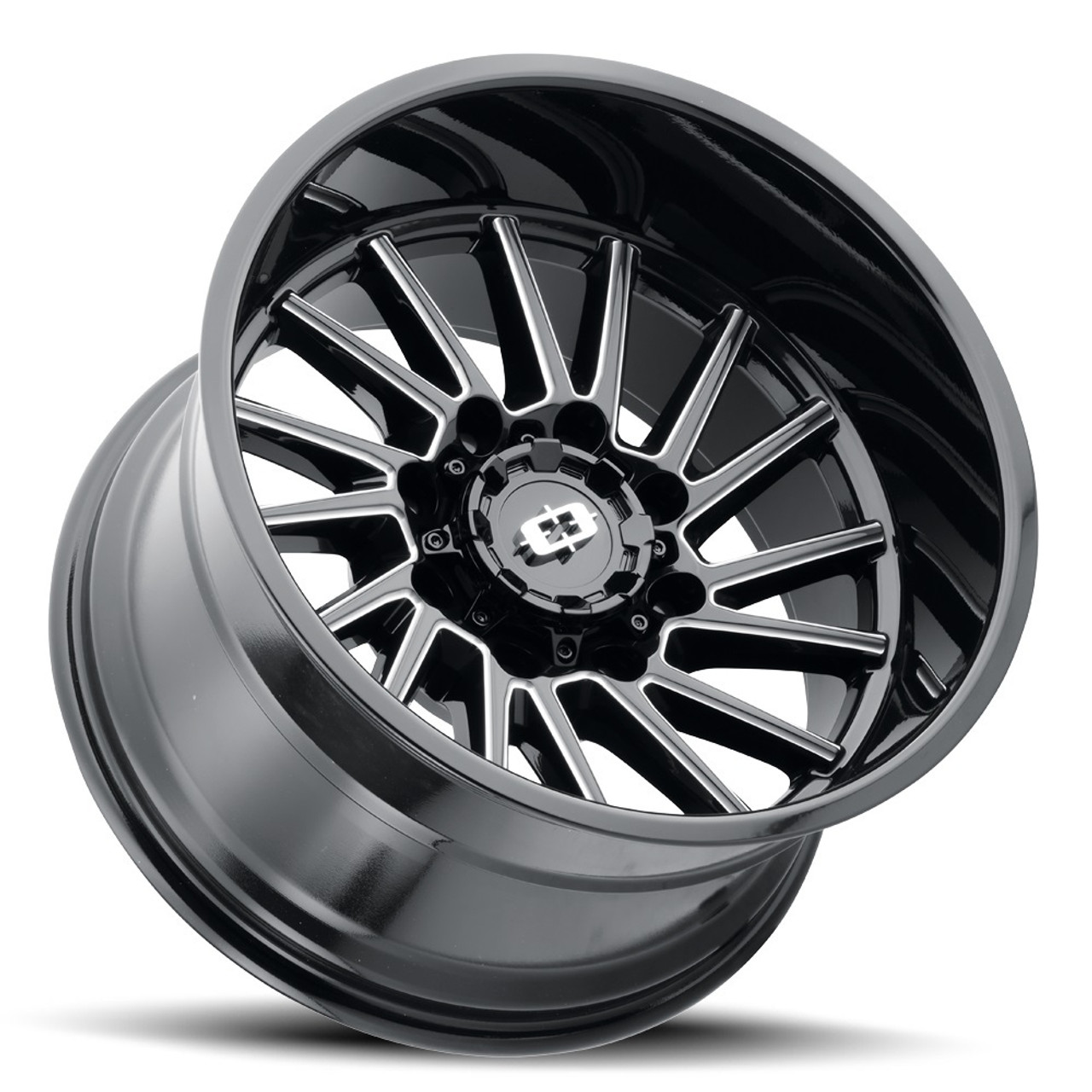 20" Vision 306 Rapier Gloss Black Milled Spoke 20x10 Wheel 8x180 -25mm Rim