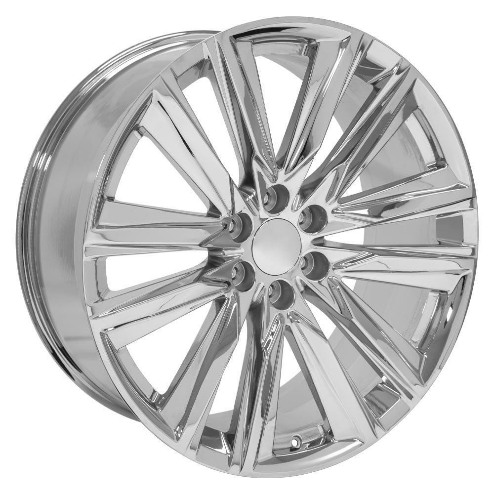 Set 4 24" OE Wheels CA91 Chrome 24x10 Wheels 6x5.5 Rims 28mm For Chevy GMC