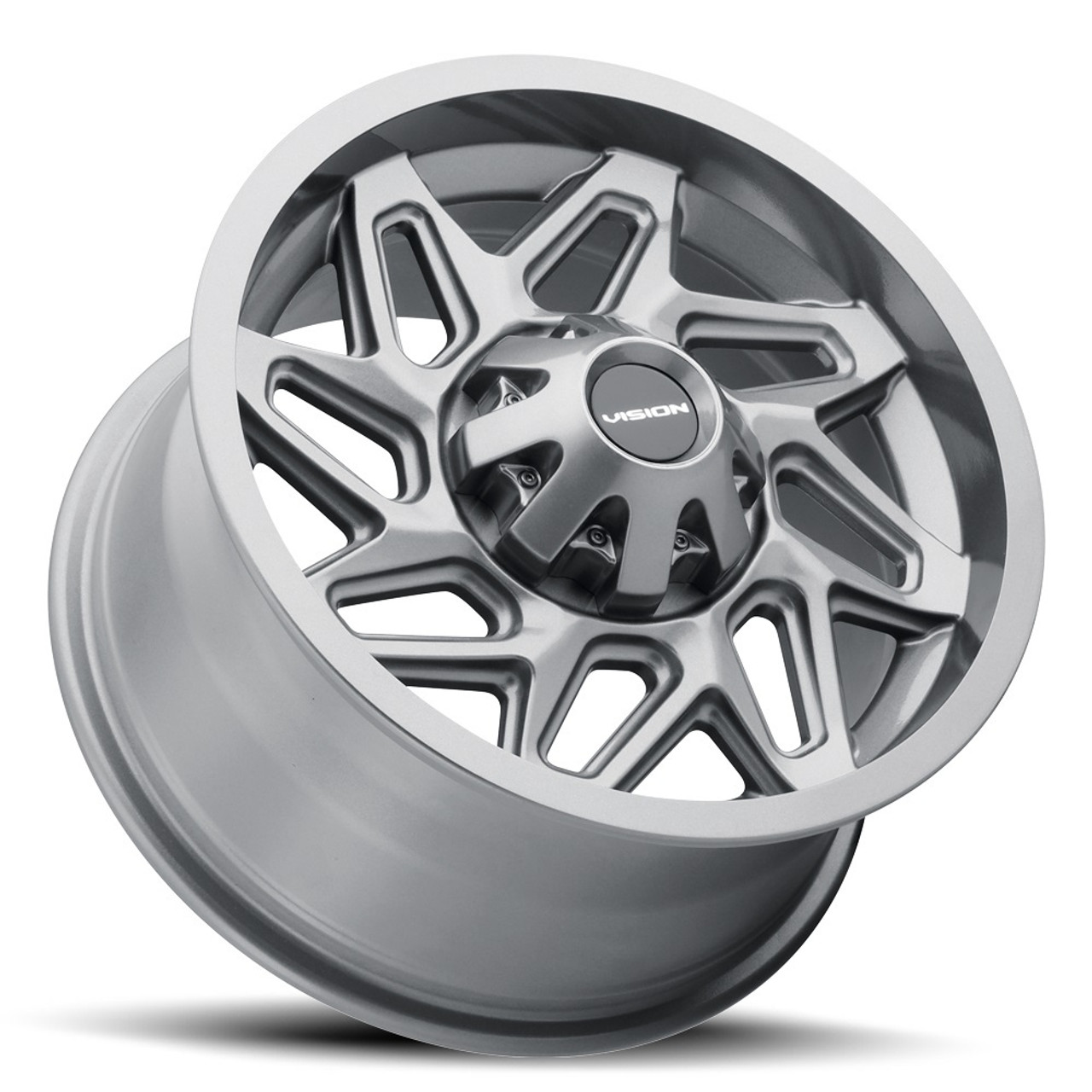 Set 4 15" Vision ATV 361 Gunmetal 15x7 Wheels 4x136 38.1mm Rims