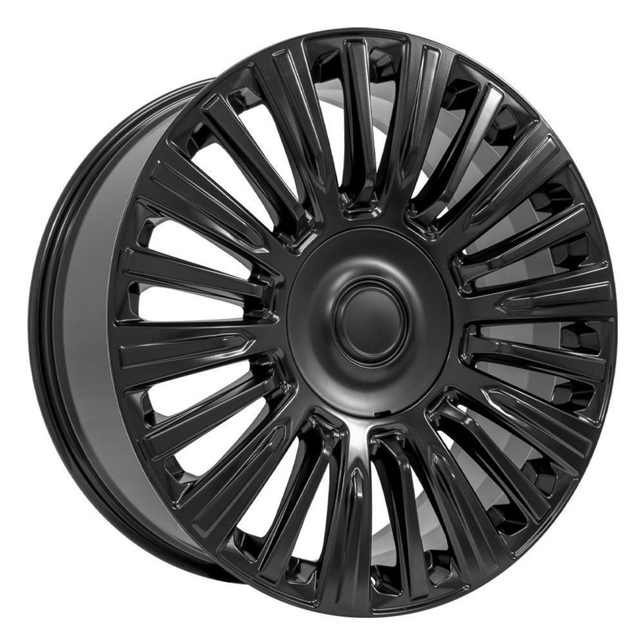 Set 4 24" OE Wheels CA92 Satin Black 24x10 Wheels 6x5.5 Rims 28mm For Chevy GMC
