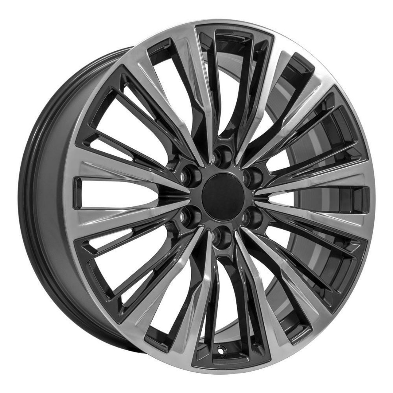 Set 4 22" OE Wheels CA93 Gunmetal with Polished Face 22x9 Wheels 6x5.5 Rims 28mm