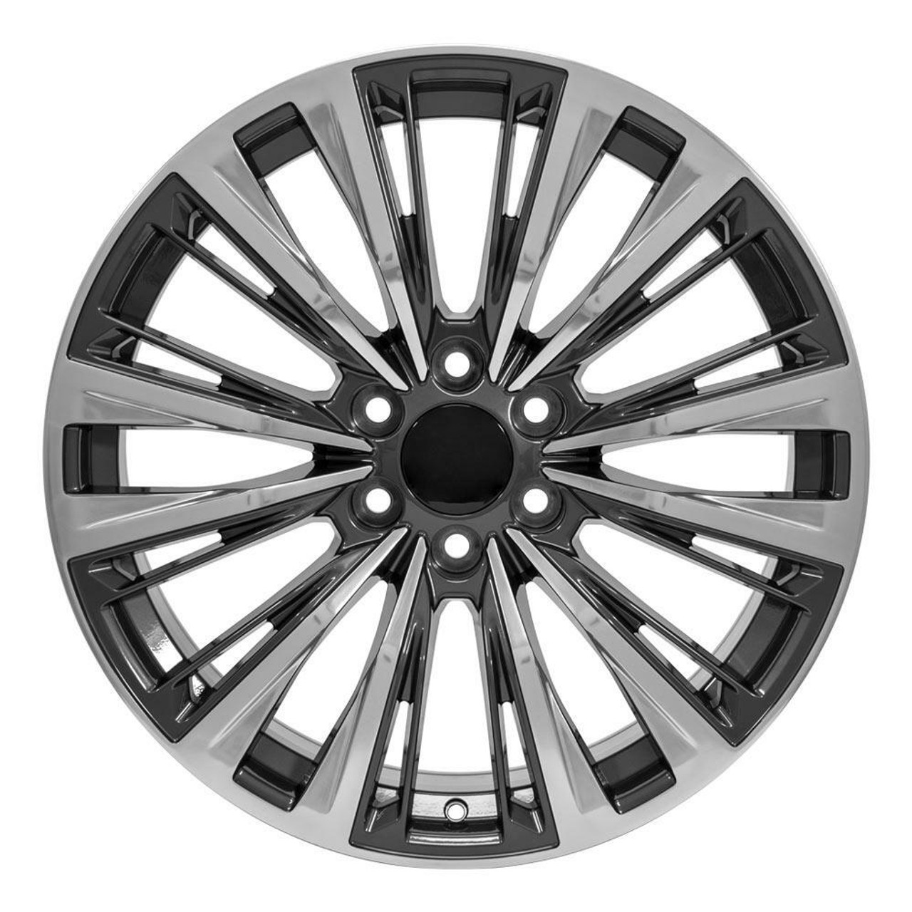 Set 4 24" OE Wheels CA93 Gunmetal w/ Polished Face 24x10 Wheels 6x5.5 Rims 28mm