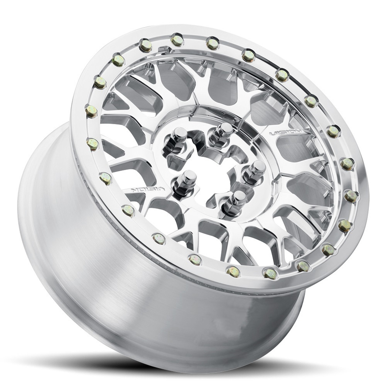 15" Vision ATV 346 Storm Polished 15x6 Wheel 4x156 50.6mm Beadlock Rim