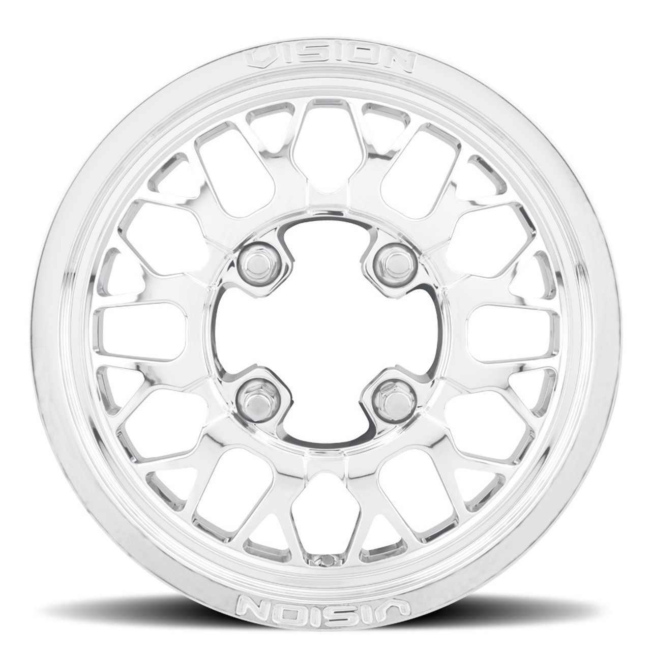 15" Vision ATV 346 Storm Polished 15x7 Wheel 4x156 38mm Rim