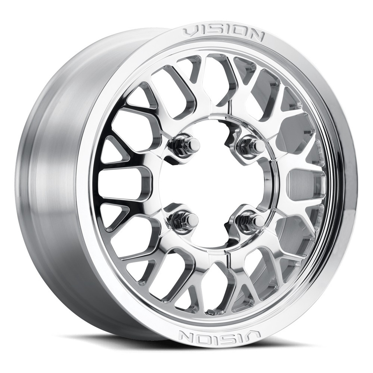 15" Vision ATV 346 Storm Polished 15x7 Wheel 4x136 38mm Rim