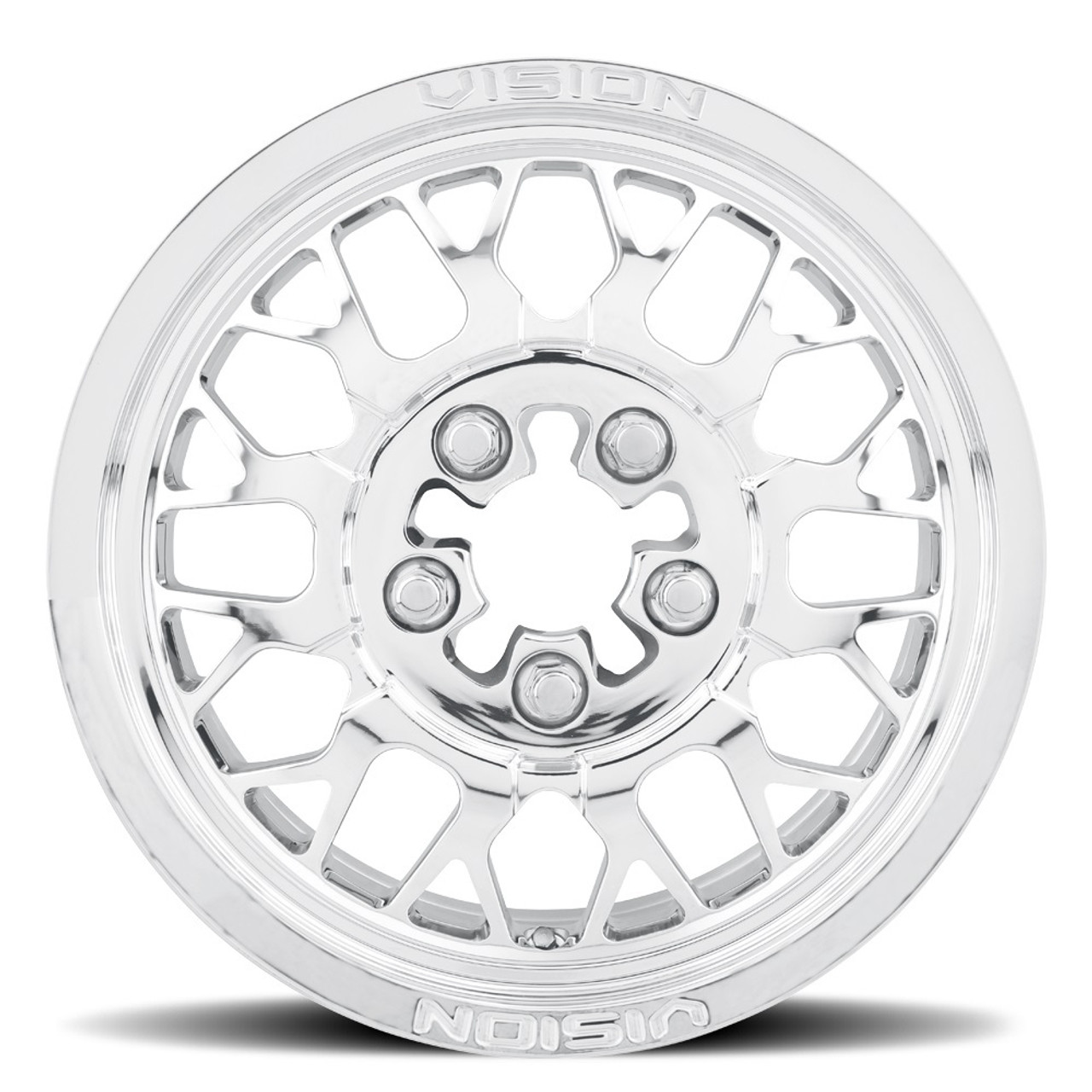 Set 4 15" Vision ATV 346 Storm Polished 15x6 Wheels 6x5.5 50.6mm Rims