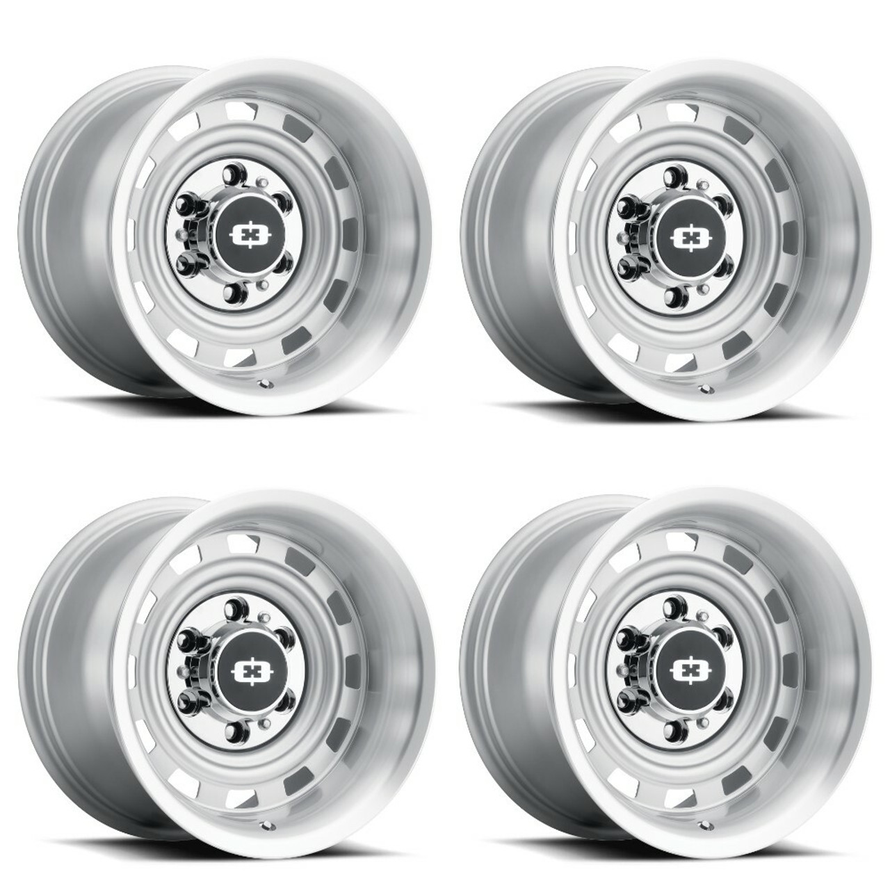Set 4 18" Vision American Muscle 54 Cheyenne Silver Machined 18x8 Wheels 6x5.5