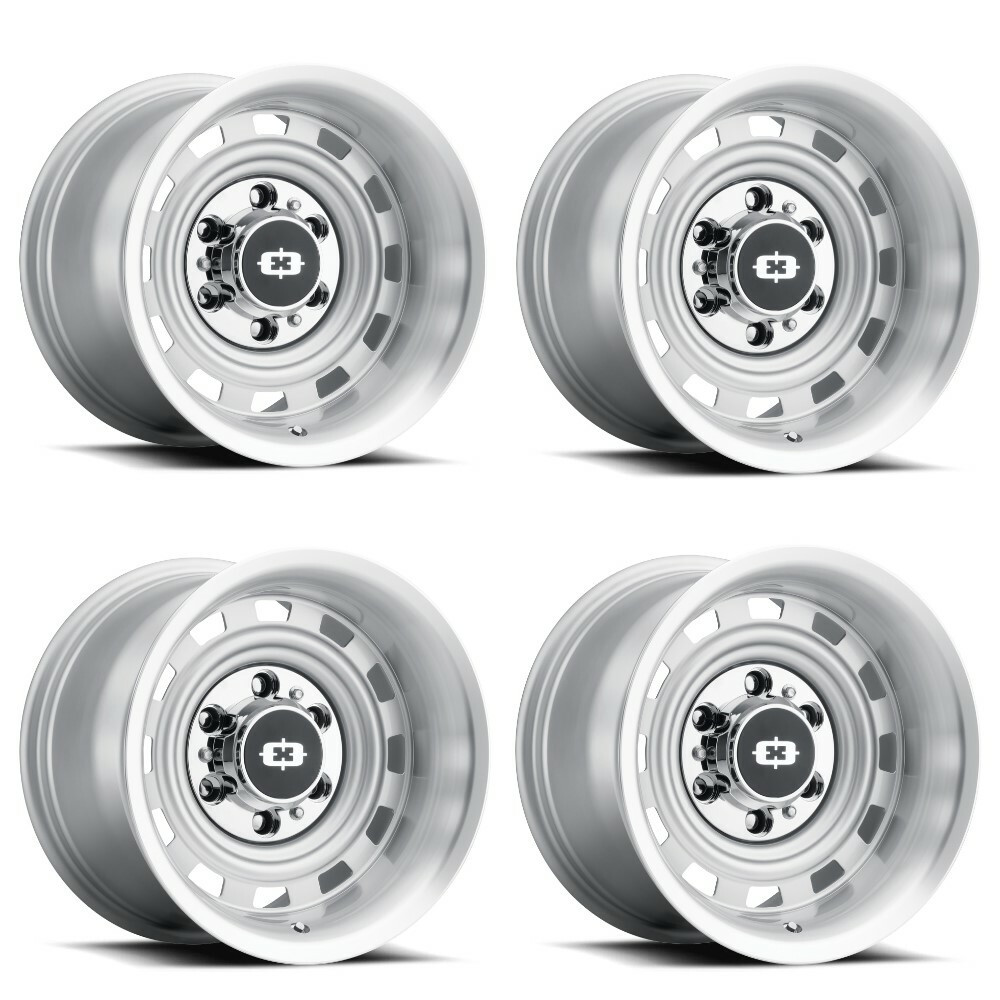 Set 4 17" Vision American Muscle 54 Cheyenne Silver Machined 17x9 Wheels 6x5.5