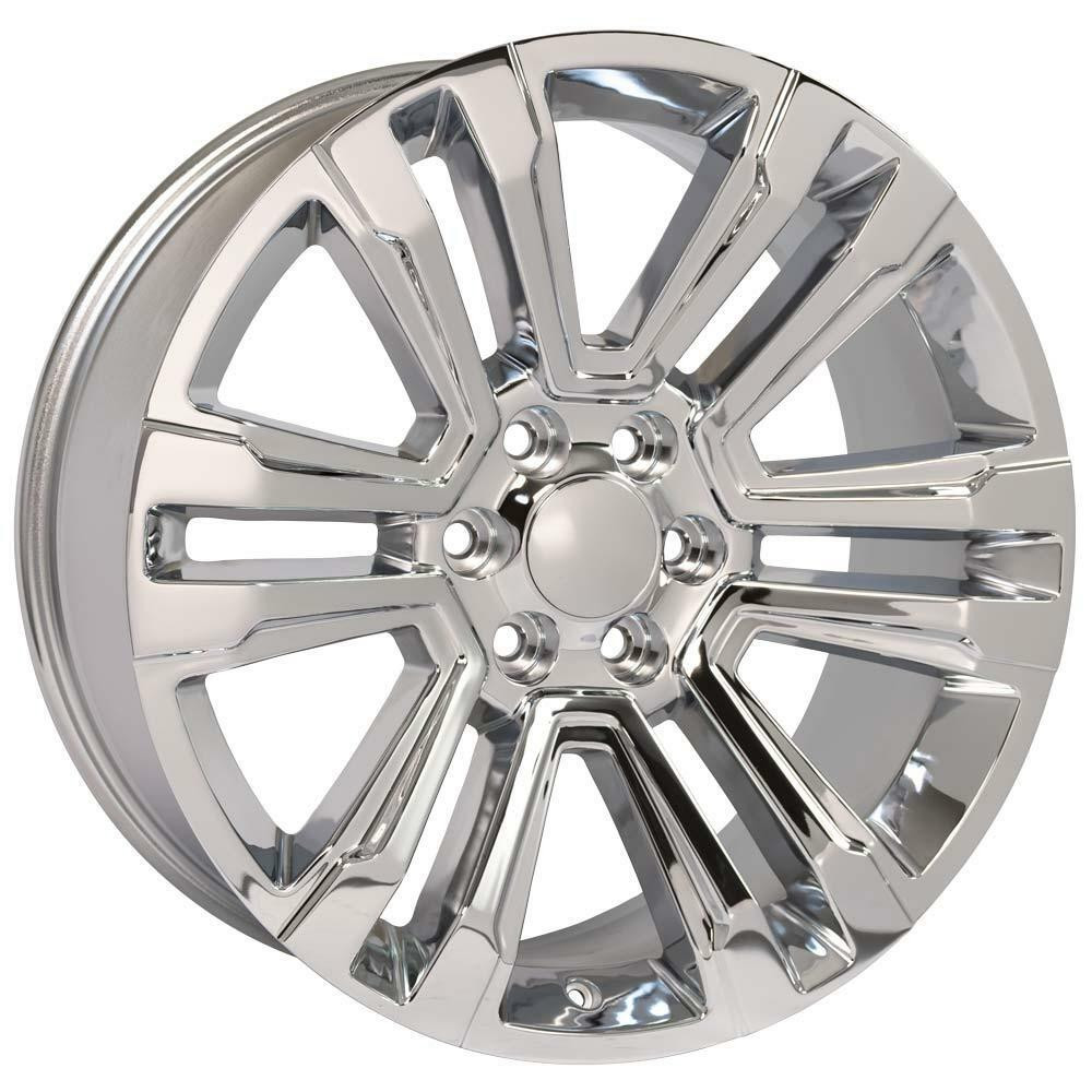 22" OE Wheels CV44 Chrome 22x9 Wheel 6x5.5 Rim 24mm For Chevy GMC Cadillac