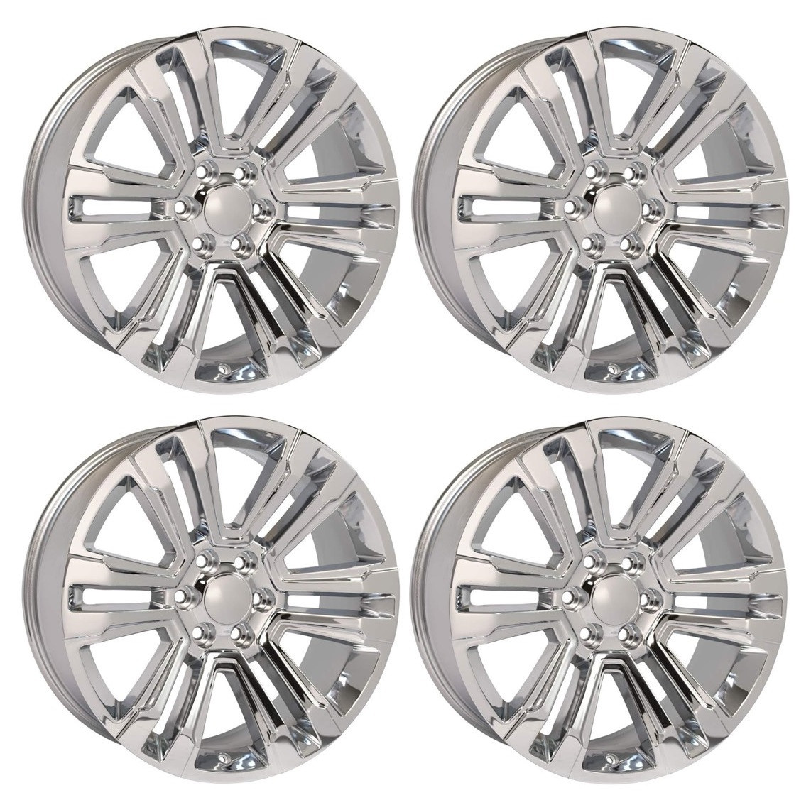 Set 4 22" OE Wheels CV44 Chrome 22x9 Wheel 6x5.5 Rim 24mm For Chevy GMC Cadillac