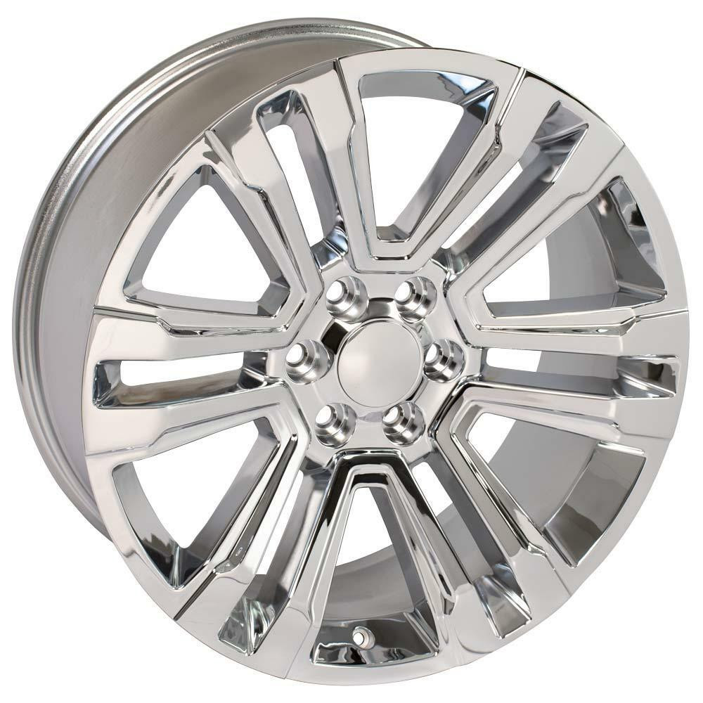 Set 4 22" OE Wheels CV44 Chrome 22x9 Wheel 6x5.5 Rim 24mm For Chevy GMC Cadillac
