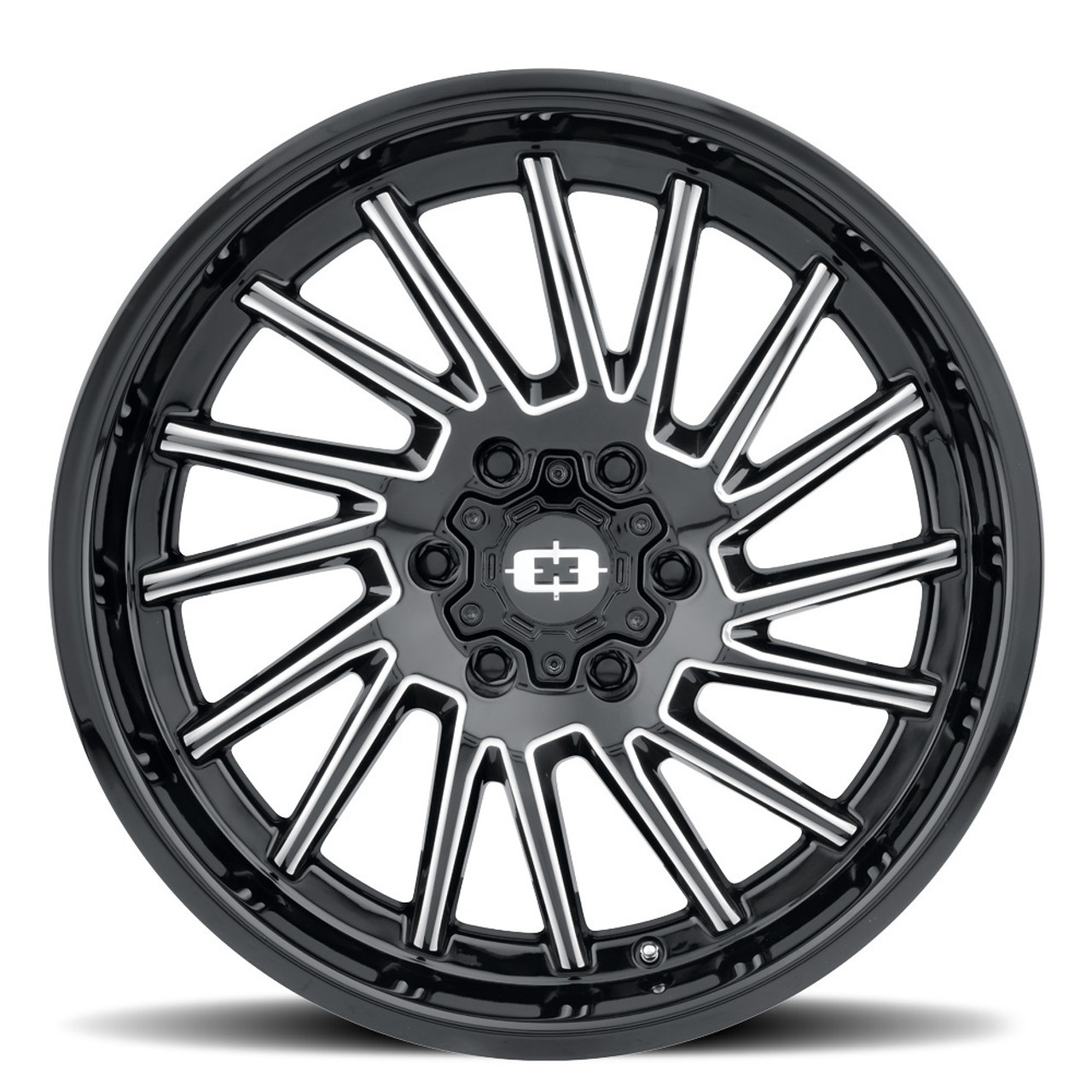 20" Vision 306 Rapier Gloss Black Milled Spoke 20x9 Wheel 6x5.5 -12mm Lifted Rim