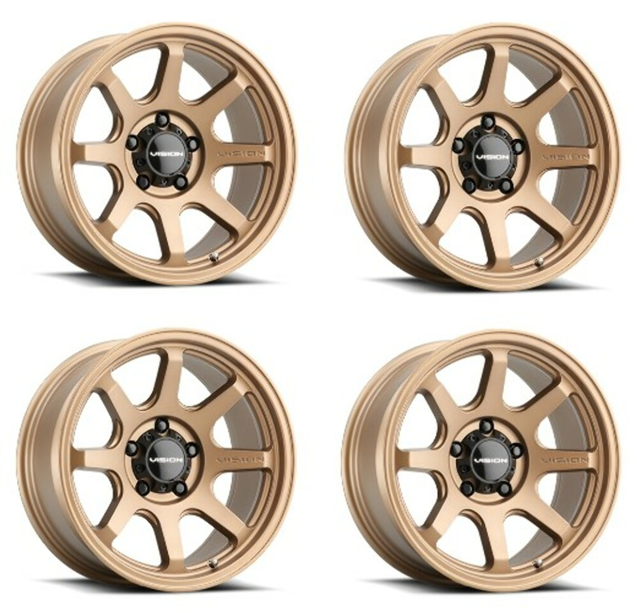 Set 4 18" Vision Off Road 351 Flow Bronze 18x9 Wheels 6x135 18mm Truck Suv Rims