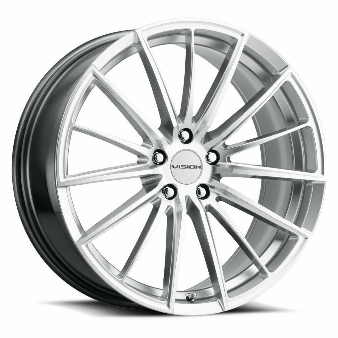 Set 4 16" Vision 473 Hyper Silver Machined Face 16x7.5 Wheels 5x112 38mm Rims